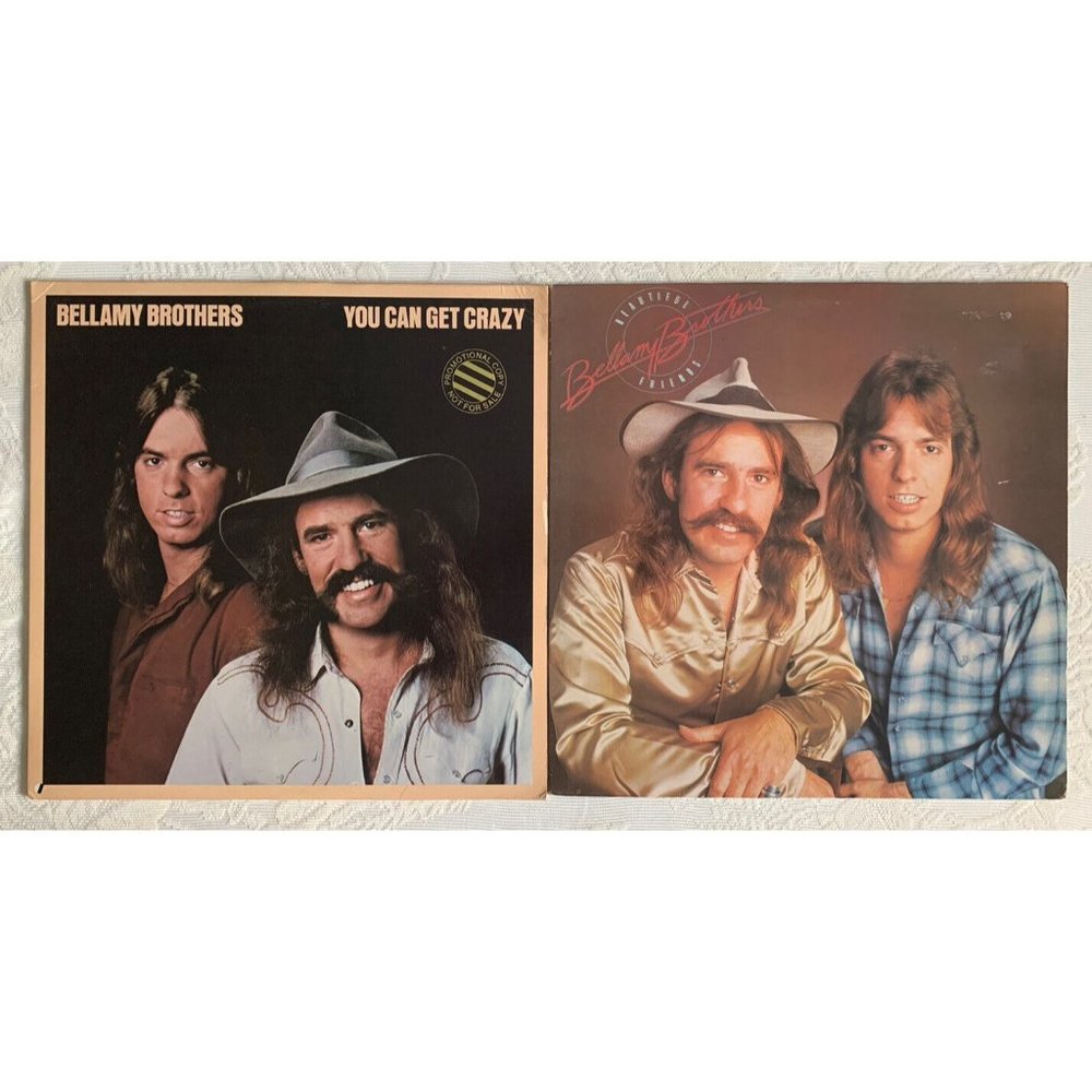 LOT Of 2 Bellamy Brothers Vinyl LP Records-You Can Get Crazy Beautiful Friends
